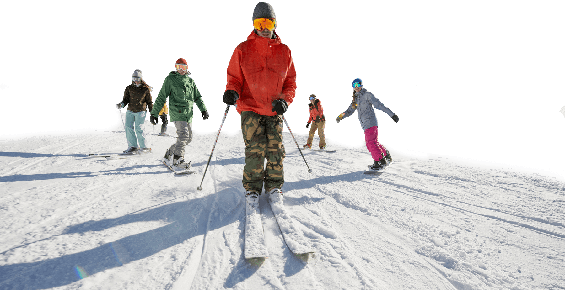 Location de skis à manigod , skieurs sur les pistes